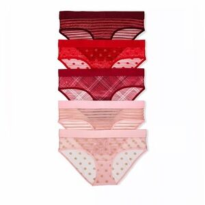 Victoria’s Secret Five Pack Sheer Heritage Shimmer HipHugger Panties Size XXL